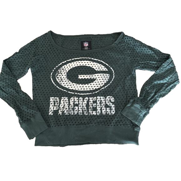 NFL Greenbay Packers Fashion Jersey Off Shoulder Shirt Size Small - Picture 2 of 8